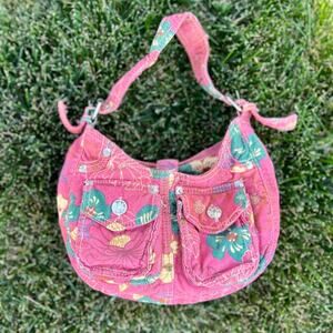 Chateau Floral Corduroy Shoulder Bag